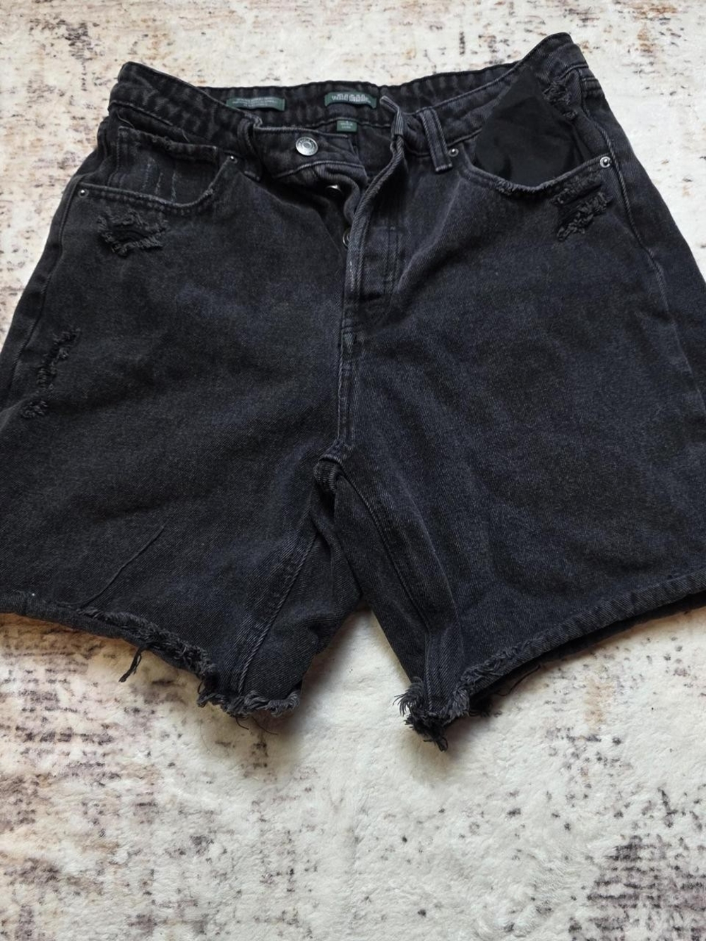 wild fable Black Distressed Denim Shorts